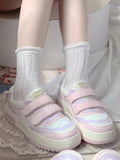 Advbridge Japanese College Girls Shoes Sweet Round Head Flat Bottom  Comfortable Student Teenagers Fashion Leisure Cute 3cm Sports Shoes