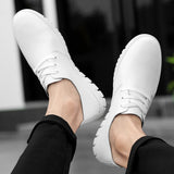 Advbridge Men White Shoes Man Fashion Oxfords Men Shoes Plus Size 38-48 Lightweight Walking Breathable Genuine Leather Male Formal Shoes
