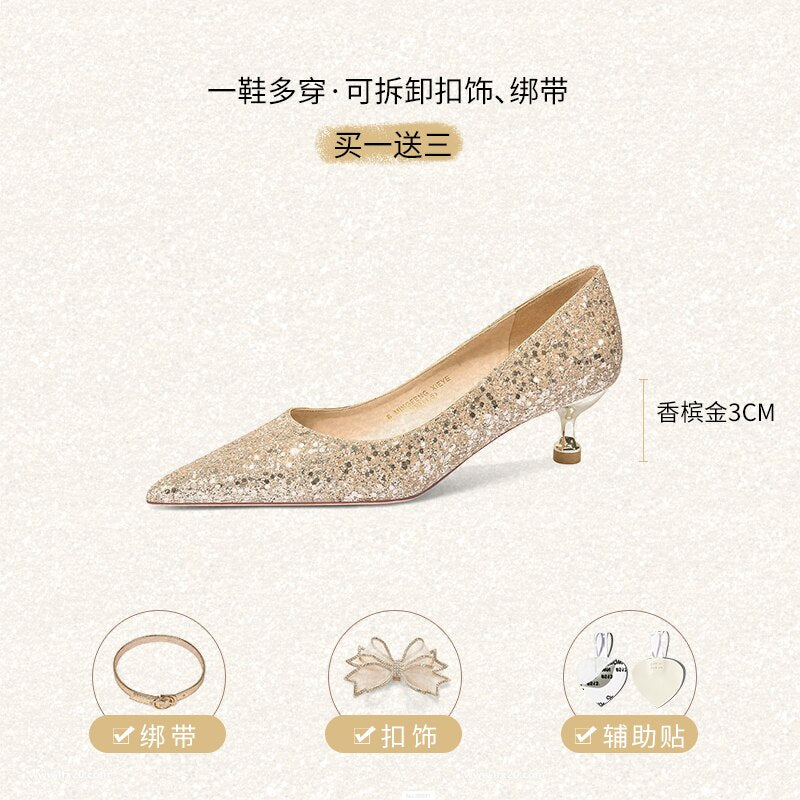 Advbridge One Shoe More Wedding Shoes Female Winter 2021 New Bride Shoes Main Wedding Dress, Two High Heels, Not Tired Feet