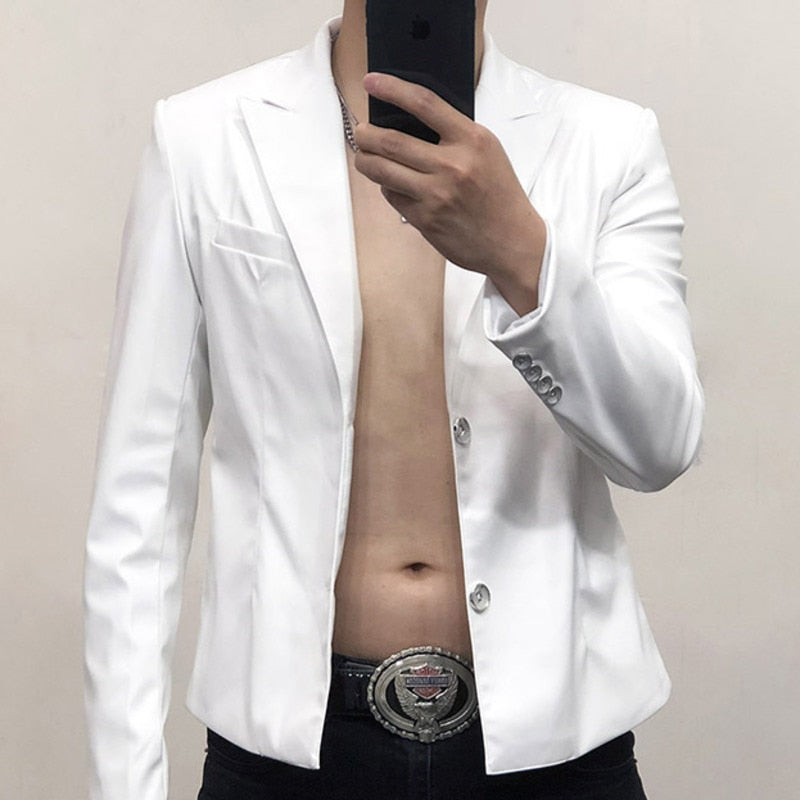 Advbridge New Leather Clothing Men's Short Suit Motorcycle Jacket Plus Size Customized Stage Performance Foreign Trade Clothing