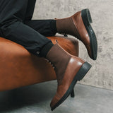 Advbridge Brand Luxury Designer Brand Dress Office Shoes for Men Genuine Leather Fashion Chelsea Casual Boots Retro Ankle Boot Footwear