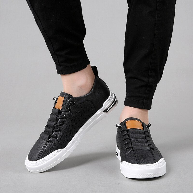 Advbridge Brand Men Shoes Outdoor Breathable Sneakers Moccasins New Fashion Mens Casual Shoes Italian Genuine Leather Men skate shoes