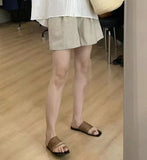 Advbridge 2023 Korean Style Unique Design Fashion Summer Rome Square Head Flat Sandals Outdoor Beach Slippers Elegant Women Shoes Outside