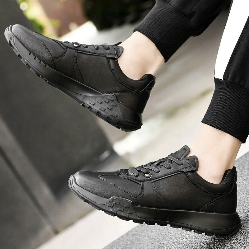 Advbridge Genuine Leather Men Sneakers Flat High Quality Causal Men Shoes Male Footwear Non-slip Fashion Sneakers Men Shoes