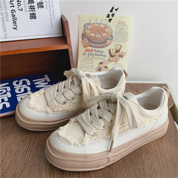 Advbridge Canvas Platform Sneakers Women's Sports Shoes Woman Flats Elegant Designer Shoes Girls Casual Tennis Female Free Shipping