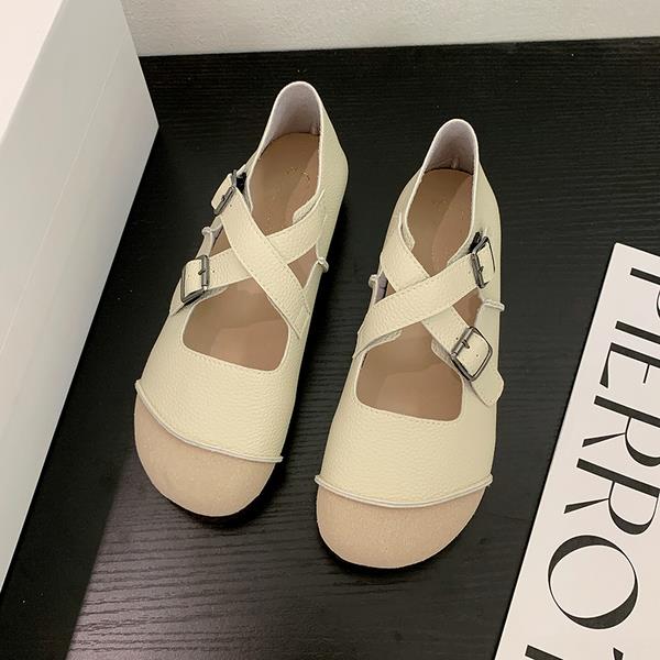 Advbridge Round Toe Shoes Woman Flats Shallow Mouth Casual Female Sneakers  All-Match Mixed Colors Dress Retro Moccasin Comfortable Summer