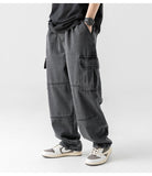 Advbridge Autumn All Season Casual Soft Solid Men's Cool Boys Waist Loose Versatile Overalls Pocket Denim Jeans