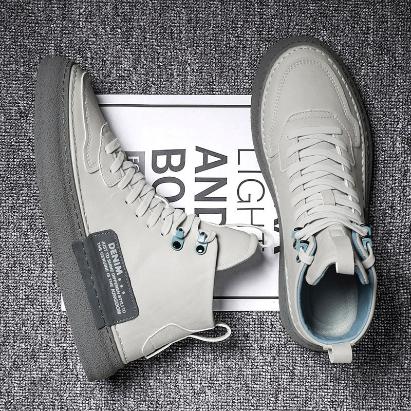 Advbridge Comfy Sneakers Men Spring Autumn Fashion Mens Shoes  Casual Leather Anti-Skid Men's Footwear All-match Lace-Up Casual Shoes Male