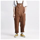 Advbridge Male Japan Harajuku Streetwear Hip Hop Jumpsuit Bib Trousers Overalls Men Women Couple Loose Casual Wide Leg Cargo Pants