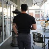 Advbridge New Summer T-Shirt Mens Gym Fitness Short Sleeve Bodybuilding Training t shirt Male Casual Striped Skinny Tee Shirt Man Clothing