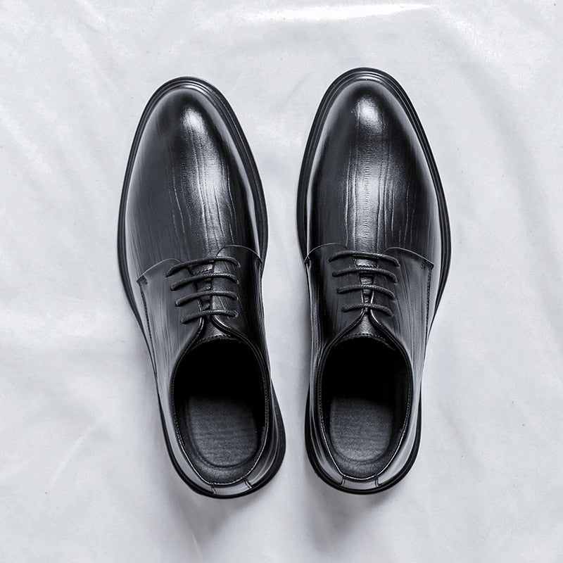 Advbridge Mens Shoes Leather Outdoor Men Casual Business Oxford Shoes Fashion Style Lace Up  Dress Shoes Casual Flats Shoes Size 38-44