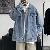 Advbridge AllSeason Winter Fashion Men's Solid Casual T-Shirts Loose Pockets Denim Jacket Coat Cool Boy Warm Sport Safari Style