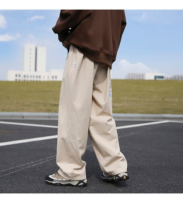 Advbridge Men's Fashion Trend Vintage Casual Pants Loose Cargo Hip Hop Style Trousers Mens Black/Apricot/brown Color Sweatpants M-2XL