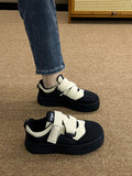 Advbridge Women's Shoes Platform Casual Female Sneakers Wedge Basket 2023 Round Toe Shallow Mouth Clogs Winter Retro Sports Hook & Loop Ru