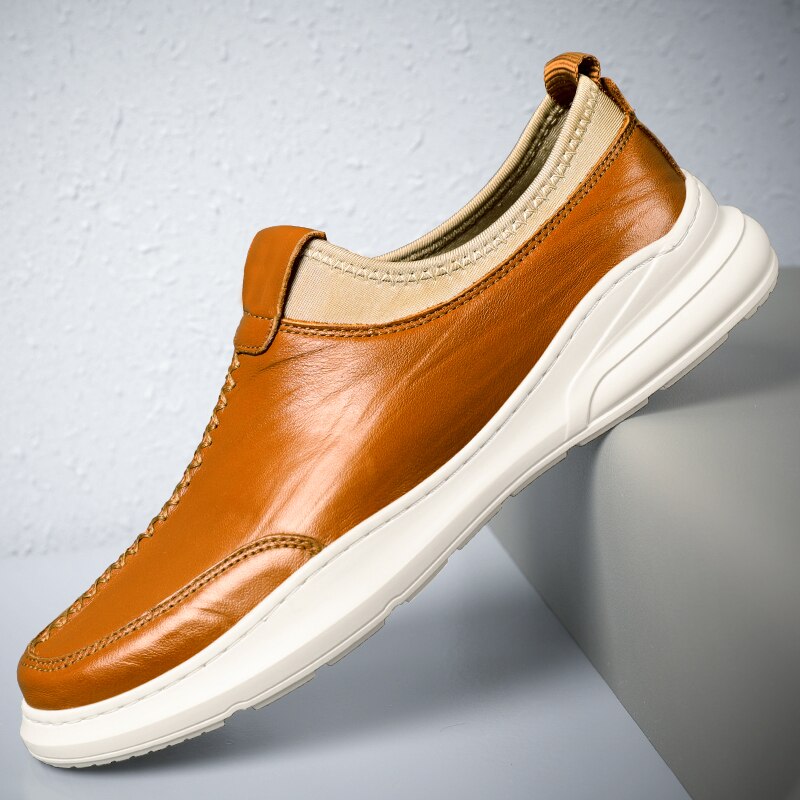 Advbridge men Loafers Genuine Leather Slip On Casual Men Shoes Brand Blue Loafers Man Mocasines Hombre Breathable Flats Male Footwear