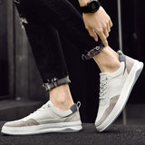 Advbridge Genuine Leather Men Sneakers Youth Teenage Skateboard Shoes Luxury Brand Vulcanize Shoes Outdoor Casual Shoes Leisure Walk Flat