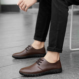 Advbridge Men White Shoes Man Fashion Oxfords Men Shoes Plus Size 38-48 Lightweight Walking Breathable Genuine Leather Male Formal Shoes