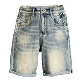 Advbridge Summer Shorts Men Denim Shorts Jeans Stretch Light Blue Loose Fit Shorts Streetwear Casual Mens Shorts Pants Kenn Length