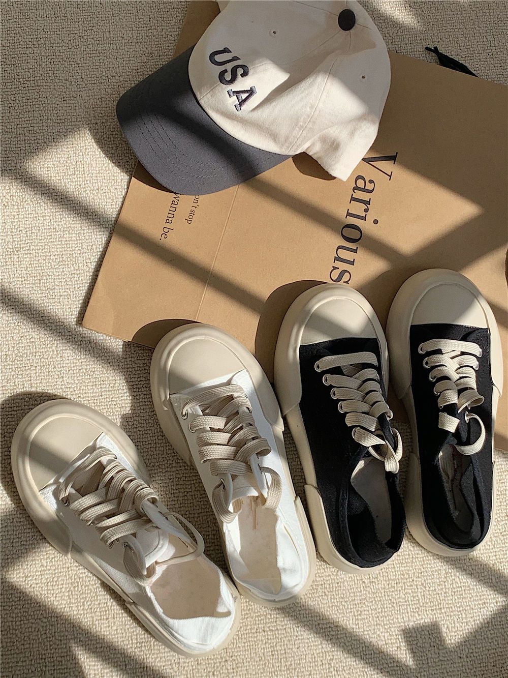 Advbridge Autumn Korean Women's Sneakers Khaki Black Platform Casual Canvas Sports Shoes Running Vulcanize Kawaii Lolita Flat Basket