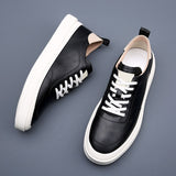 Advbridge Spring Autumn Men Casual Lace-Up Breathable Sneakers Men All-match Shoes Casual Leather Men's  Shoes Comfortable Sneakers