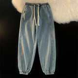 Advbridge Clothing Oversize Pants Vintage Korean Fashion Streetwear Spring Summer Mens Drawstring Solid Color Trousers Men Casual