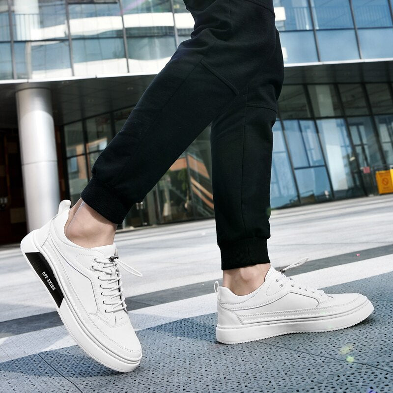 Advbridge White Men's Sneakers Light Casual Shoes for Men Breathable Leather Shoes Men Men Shoes High Quality Driving Shoes Outdoor