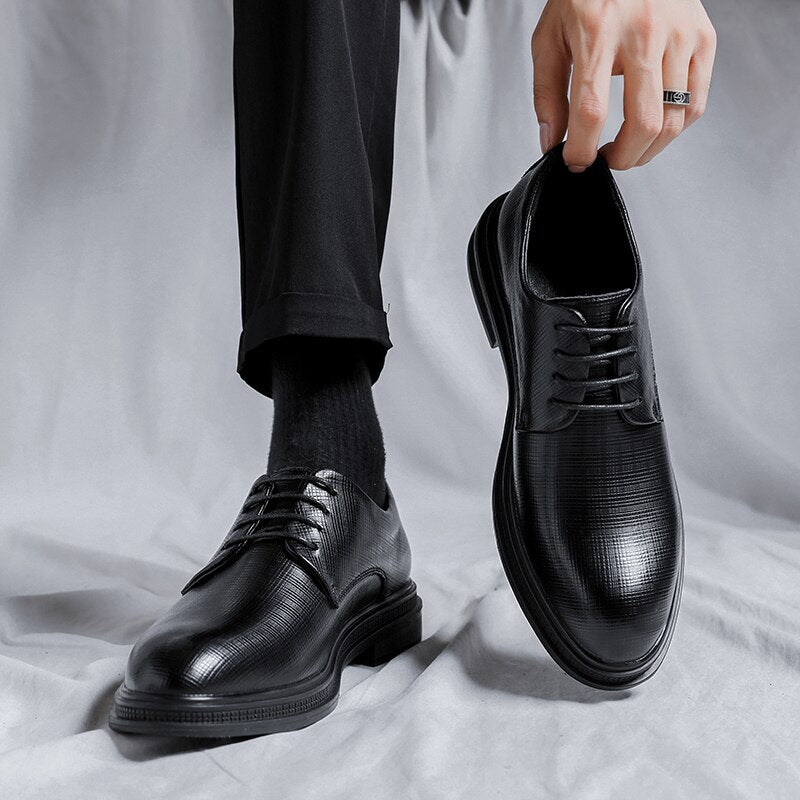 Advbridge Slip on Men Dress Shoes Men Oxfords Fashion Business Dress Men Shoes New Classic PU Men'S Suits Shoes Man Shoes Size 38-44