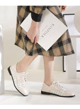 Advbridge Tweed Loafer Shoes for Women Fashion Designer Girls Flat Shoes Lace Up Oxfords Chaussures Femmes Plus Size Women Shoes 43