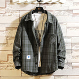 Advbridge New spring Brand Casual Jacket Men Plaid Flannel Shirt Long Sleeves Vintage Business Jacket Single-breasted Plus Size M-5XL