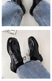 Advbridge NEW Classic Men and Women Black Eagle Claw Lace-Up Derbys patent leather Split Toe Casual Shoes INS HOT Statement Flats