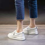 Advbridge New Large Size Women's Sports Shoes Autumn Leather Light Sports Shoes Women's Casual Breathable Thick-soled Vulcanized Shoes