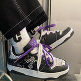 Advbridge Y2k Harajuku Mens Sneakers Platform Graffiti Breathable Vintage Cross Patch Trainers Shoes Chain Lightweight Comfortable Shoes