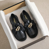 Advbridge New British Style Women Loafers Mary Janes Women's Shoes Round Toe Bowknot Retro All-match Loafers Platform Heels