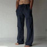 Advbridge Basic Men's Pants Summer Solid Cotton Linen Trousers Casual Baggy Straight-leg Hip Hop Streetwear Large Size Male Pant
