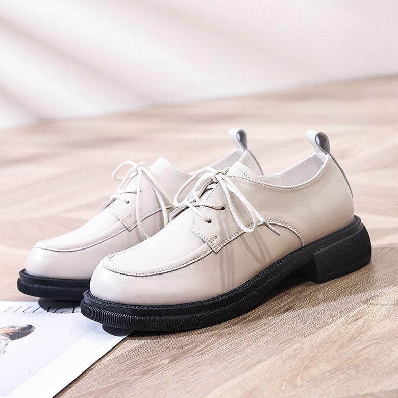 Advbridge Platform Heels Women's Loafers Luxury Woman Pumps Shoes for Women Spring Party Leather Casual Designer Shoes Girls Lace Up