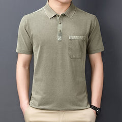 Advbridge Men Summer New Fashion Pocket Polo Shirt Men Solid Colors Short Sleeve Tee Shirts Male Slim Fit Casual Tops Homme