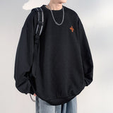 Advbridge Jacquard Men's Hoodies long-sleeved T-shirt Solid Color Loose Sweatshirt Casual Couple Basic New Soft senior Bottoming shirt Top