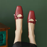 Advbridge New 2023 Spring/summer Slip-On Shoes Woman Shoes Square Toe Chunky Heel Women Loafers Pumps for Women Handmade Shallow Shoe