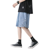 Advbridge Summer New Men's Loose Short Jeans Neutral Denim Shorts Chic Side Vent Straight Short Pants Male Streetwear Casual Shorts 5XL-S