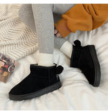 Advbridge Snow Boots Women's Short Tube Thickened Cotton Shoes Winter Suede Platform Keep Warm Plush Women Ankle Boots Girls Black