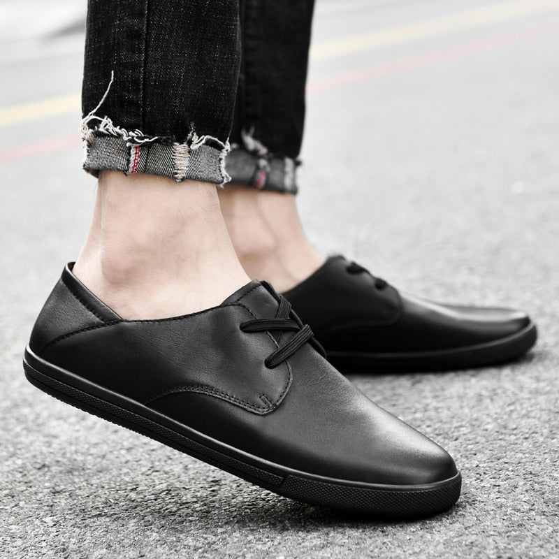 Advbridge Genuine Leather Men Casual Shoes Italian Mens Oxfords Breathable White Sneakers Male Driving Loafers Daily Office Formal Shoes