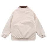 Advbridge Fashion Vintage Zipper Jacket Coat Men Harajuku Vintage Embroidered Polo Jacket Casual Baseball Outwear Tops Thick