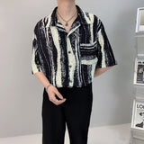 Advbridge Summer Men's Painting Printing Hawaiian Cotton Shirts Short Sleeved Trendy Fashion Shirts Loose Camisa Masculina M-2XL