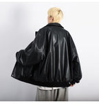 Advbridge Spring Autumn Winter Fashion Men Solid Casual Shirt Loose Pockets Safari Style Leather Jacket Coat Cool Boy Soft