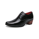 Advbridge Black Elegant Dress Shoes Men Heels Shoes Comfortable Leather Wedges Formal Shoes Men Office Footwear Zapatos Hombre Vestir