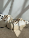 Advbridge Autumn Korean Women's Sneakers Khaki Black Platform Casual Canvas Sports Shoes Running Vulcanize Kawaii Lolita Flat Basket
