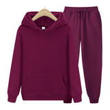 Advbridge new Men&#39;s ladies casual wear suit sportswear suit solid color pullover + pants suit autumn and winter fashion suit