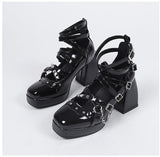 Advbridge Vintage Platform Sandals Women Narrow Band Sqaure Toe High Heels Shoes Ladies Buckle Strap Pumps Female Mary Janes Shoes