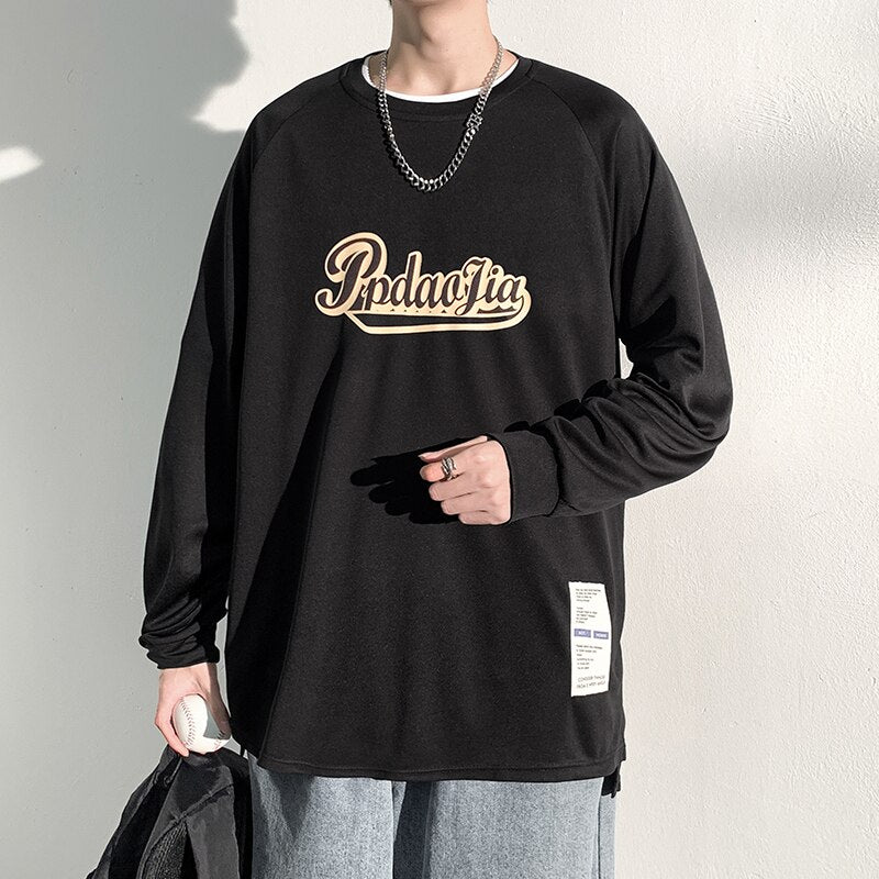 Advbridge Autumn Spring Men Sweatshirts harajuku Crew Neck Letter Print Couple Streetwear Casual Pullover New Hoodies