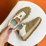 Advbridge Casual Leather Sneakers Women Mixed Color Lace Up Platform Shoes Autumn Fashion Female Sport Shoes Ladies Trainers